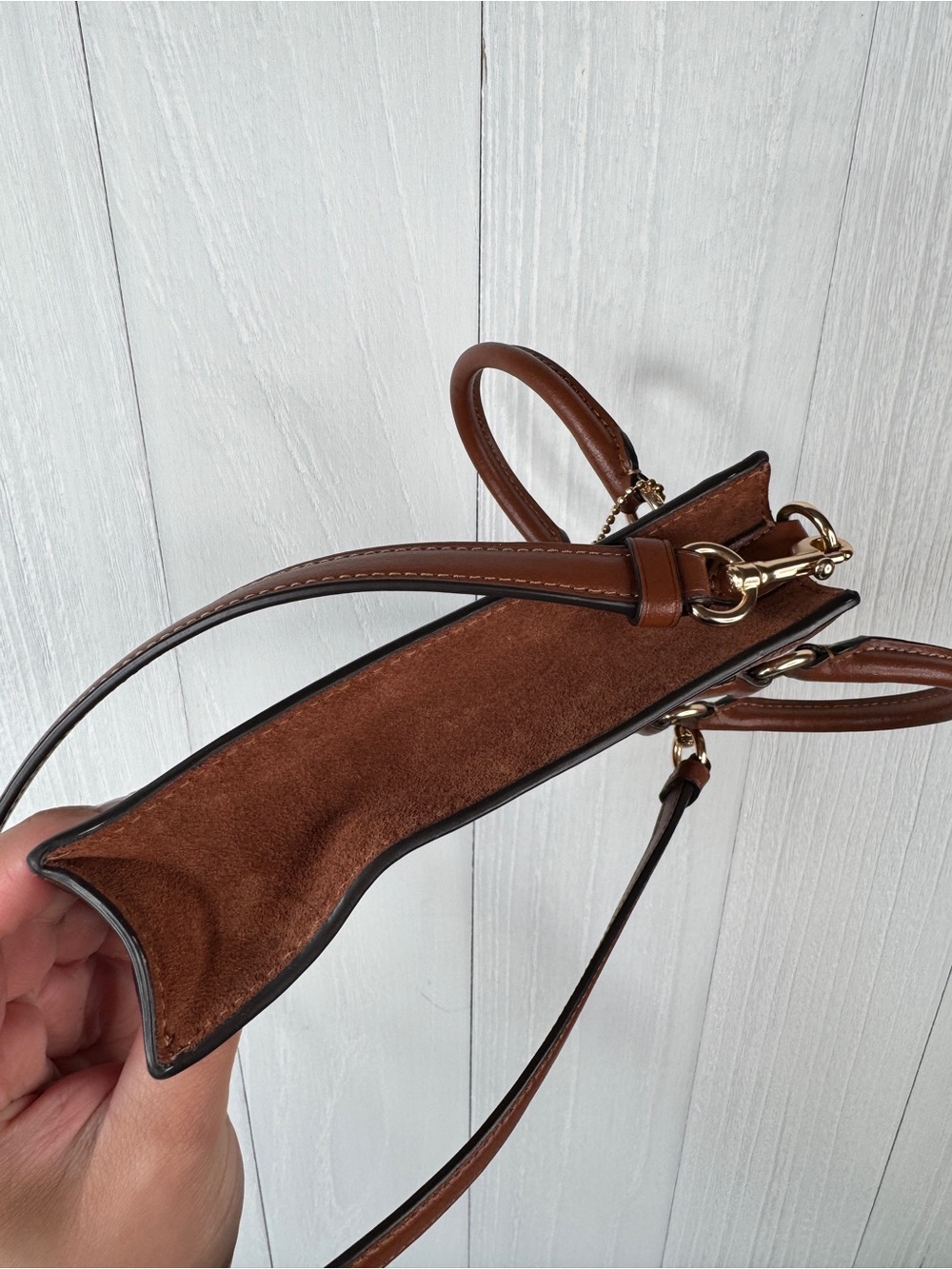 Coach Brown Leather Mini Tote Crossbody - Picture 8 of 12
